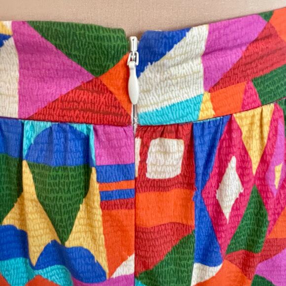 Antonio Melani Bold Multicolor Tiered Maxi Skirt Size 6 Fringed Resort Cruise - Picture 7 of 9